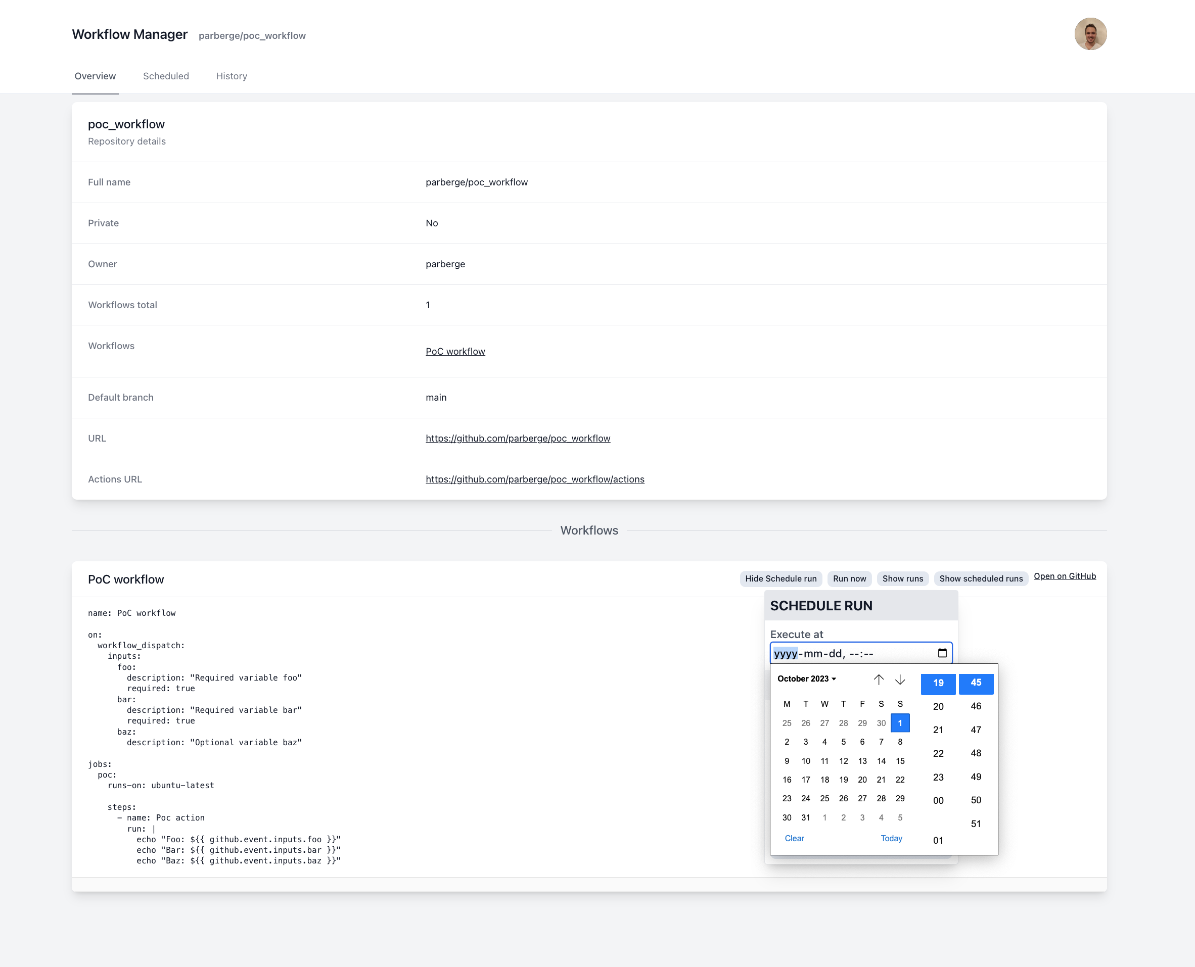 workflow manager workflow list